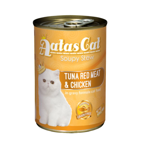 AATAS CAT SOUPY STEW TUNA RED MEAT & CHICKEN 400G