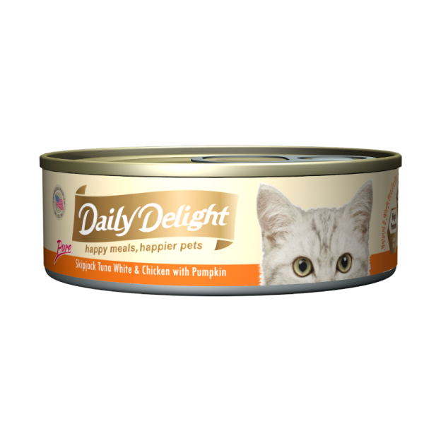 DAILY DELIGHT PURE SKIPJACK TUNA WHITE,CHICKEN WITH PUMPKINS 80g