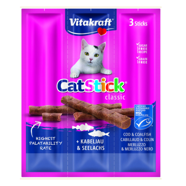 VITAKRAFT MINI CAT STICK COD & COALFISH (3 SACHET)